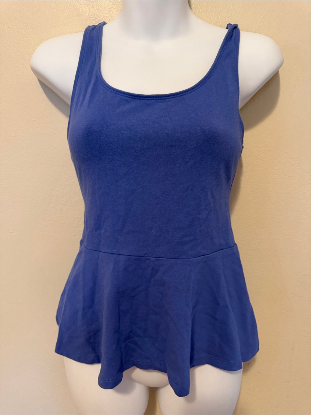Express Royal Blue Peplum Tank Top
